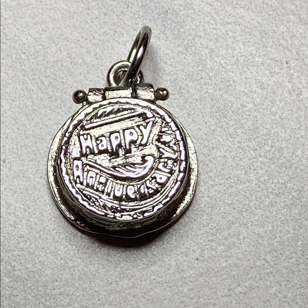Vintage Sterling Silver Happy Anniversary Locket Pendant 925